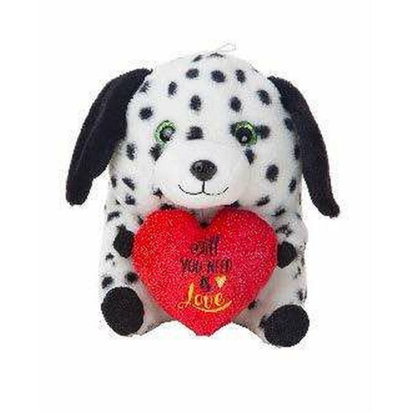 Jouet Peluche Chien Coeur 28 cm Dalmatien