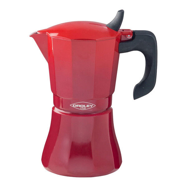 Cafetera Italiana Oroley Petra Rojo Aluminio 9 Tazas