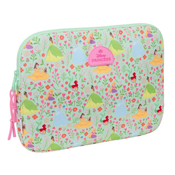 Housse d'ordinateur portable Disney Princess Bloom Vert Rose 15,6'' 39,5 x 27,5 x 3,5 cm