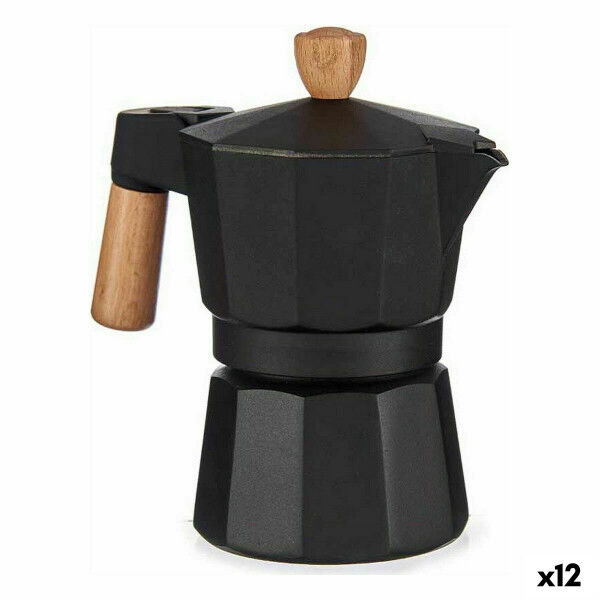 Cafetière Italienne Kinvara A611BQ-3 T Marron Noir Bois Aluminium 150 ml (12 Unités)