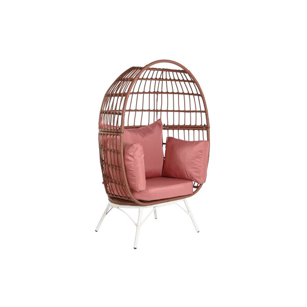 Fotel ogrodowy DKD Home Decor 99 x 71 x 147 cm Metal Terakota rattan syntetyczny Biały