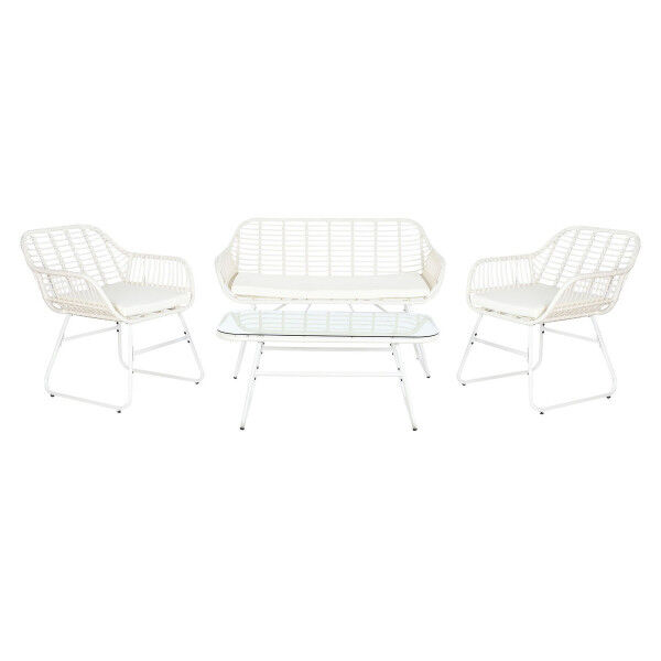 Meble ogrodowe DKD Home Decor Biały 124 x 74 x 84 cm (4 Części)