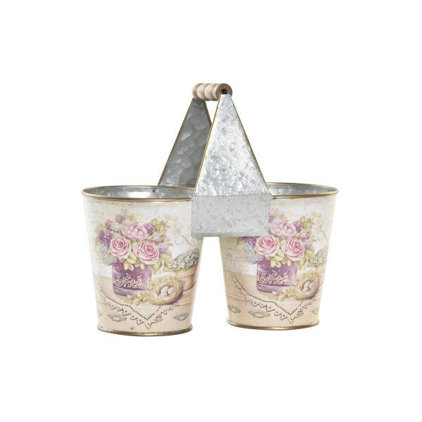 Doniczka DKD Home Decor Różowy Metal Shabby Chic 24 x 12 x 23 cm