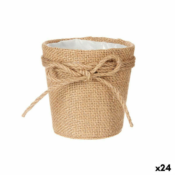 Doniczka Ibergarden WY18-72 Brązowy Materiał Sznurek Plastikowy Lasso 11 x 10,5 x 11 cm (24 Sztuk)