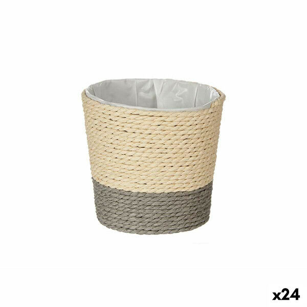 Macetero Ibergarden WY21-74 Gris Natural Cuerda Plástico 11 x 10,5 x 11 cm (24 Unidades)