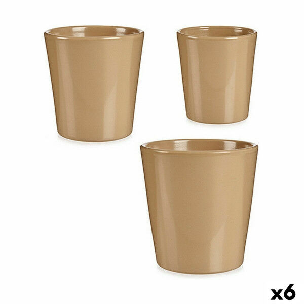 Set de Macetas Ibergarden LINCE PQ - TOPO Beige Arcilla (6 Unidades)