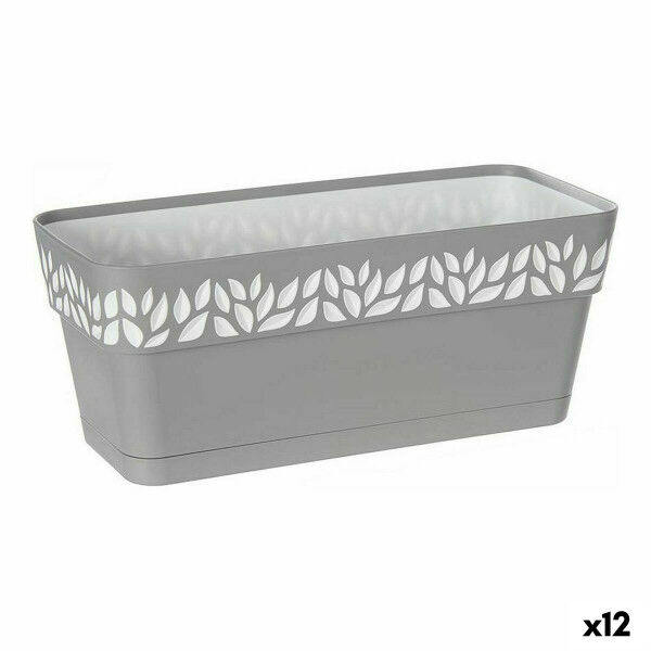 Blumenkasten Stefanplast Cloe Weiß Grau Kunststoff 13,3 x 12,3 x 29,3 cm (12 Stück)