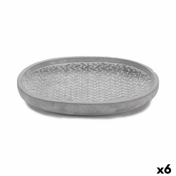 Plato para Maceta Ibergarden 190060-2 Gris Cemento Con relieve 28 x 4 x 23 cm (6 Unidades)