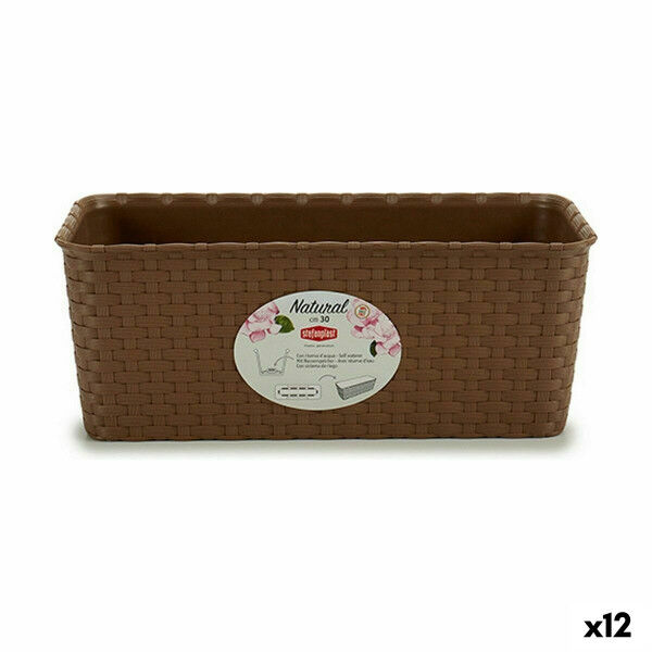 Blumenkasten Stefanplast Braun PVC 13 x 11 x 28,5 cm (12 Stück)