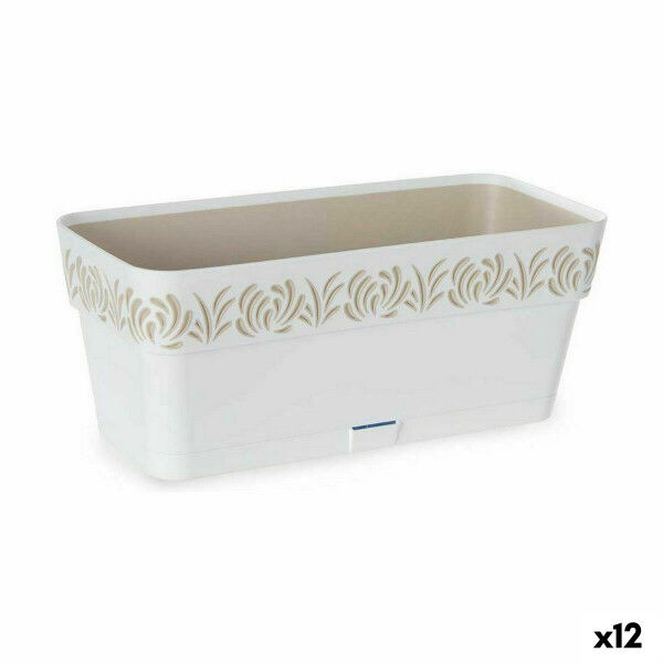 Donica Balkonowa Stefanplast Gaia Biały Plastikowy 13,3 x 12,3 x 29,3 cm (12 Sztuk)