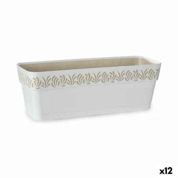 Blumenkasten Stefanplast Gaia Weiß Kunststoff 49,5 x 17 x 19 cm (12 Stück)