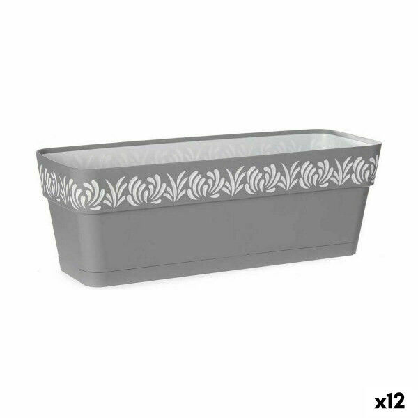 Donica Balkonowa Stefanplast Gaia Szary Plastikowy 49,5 x 17 x 19 cm (12 Sztuk)