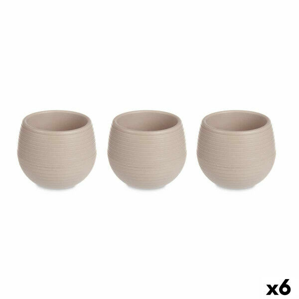 Set de Macetas Ibergarden ES0301214S3 Taupé Plástico 12 x 12 x 11 cm (6 Unidades)