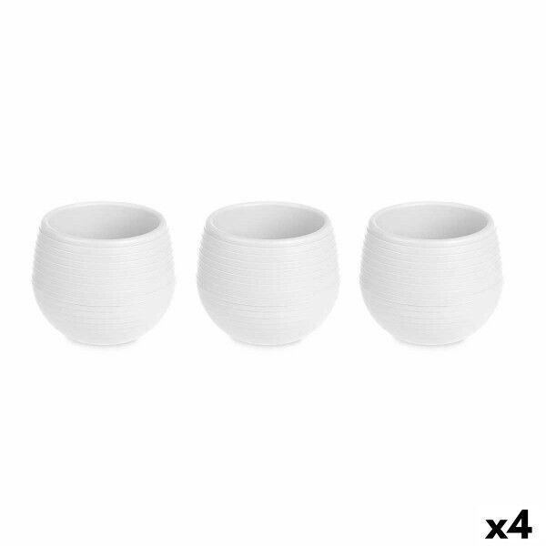 Set de Macetas Ibergarden ES0501221S3 Blanco Plástico 16,5 x 16,5 x 14,5 cm (4 Unidades)