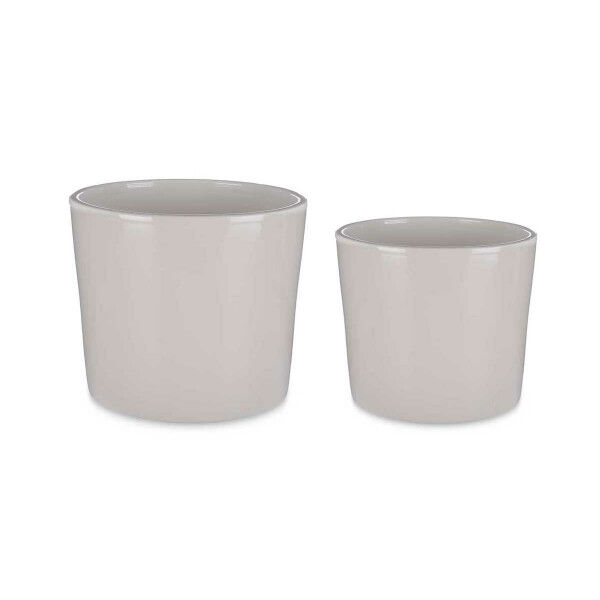 Set de Macetas Ibergarden CILINDRO-22-27-G Gris Arcilla Ø 22 cm Ø 27 cm 22 x 22 x 19 cm 27 x 27 x 23 cm 2 Piezas
