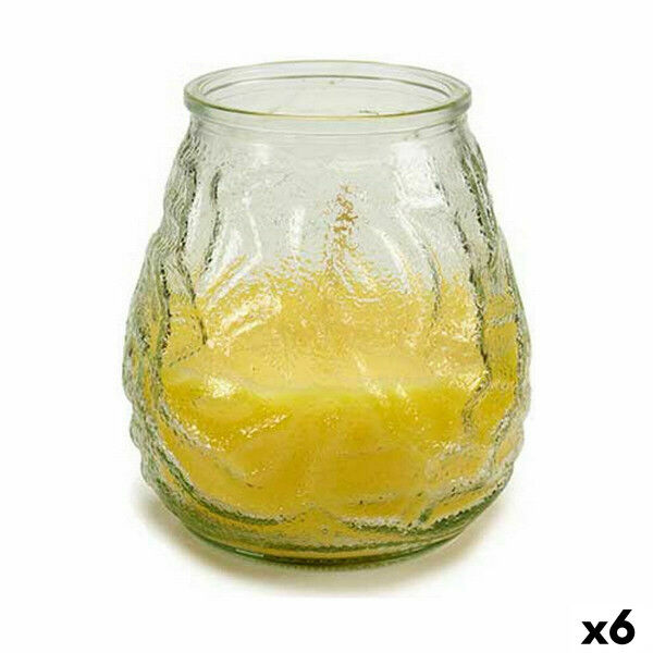 Vela Perfumada Ibergarden CHWJ-9898MT Amarillo Transparente Vidrio Parafina Citronela 9 x 9,5 x 9 cm (6 Unidades)