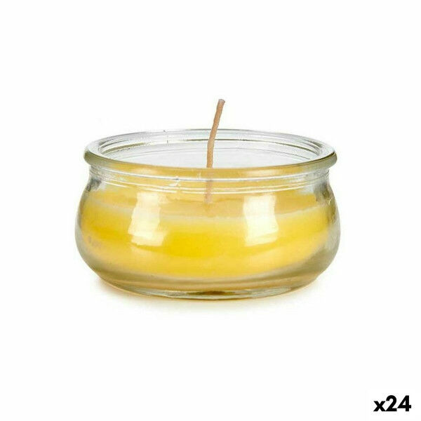 Świeca Ibergarden HL-G60CIT Żółty Szkło Wosk 7,7 x 4 x 7,7 cm (24 Sztuk)