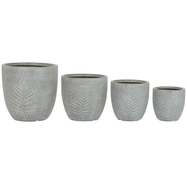 Zestaw doniczek Home ESPRIT Jasnoszary Włókno szklane Magnez 44 x 44,5 x 43 cm (4 Sztuk)