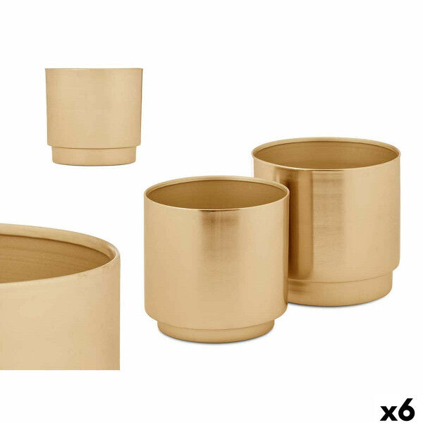 Zestaw garnków 40055-G Złoty Żelazo 18 x 16,5 x 18 cm 16 x 15,5 x 16 cm (6 Sztuk)