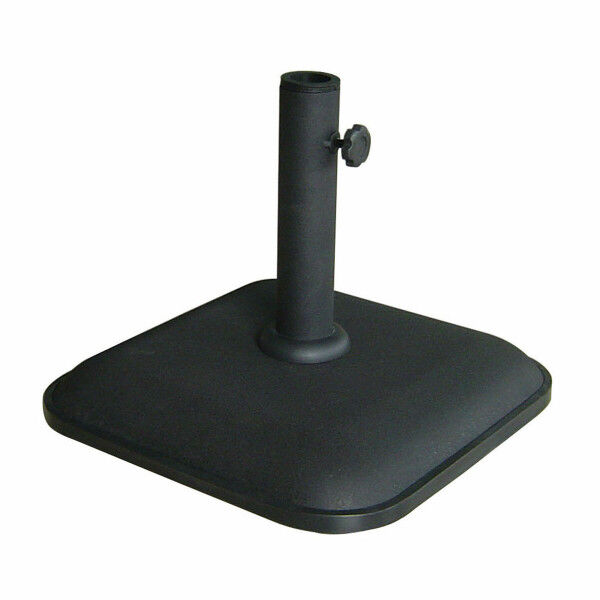 Marbueno Square Umbrella Base Cement 35X35X5.2 cm 11KG Black Garden Pool Terrace 10455