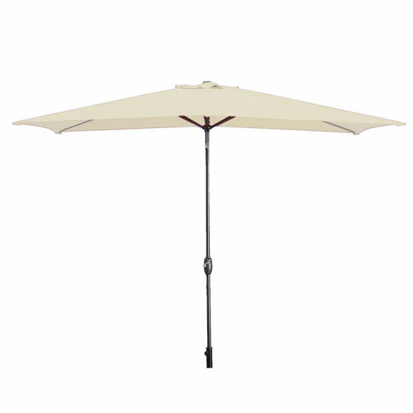 Marbueno Sonnenschirm Stahl 8 Streben 200x300 cm Polyester Beige Garten, Pool 10493