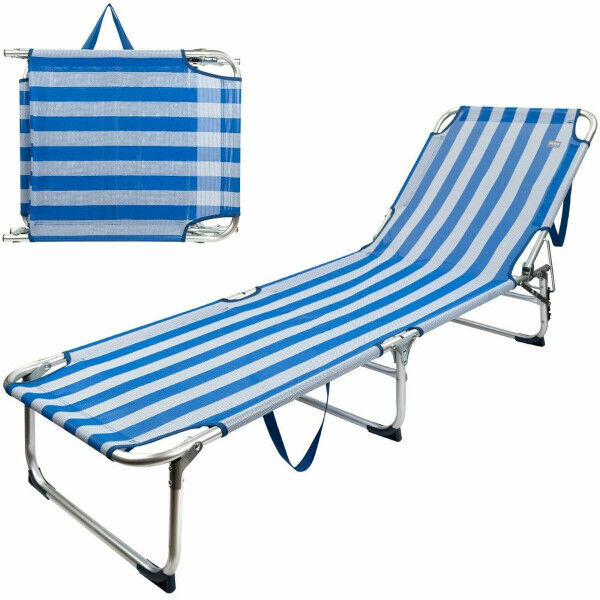 Beach sunbed Colorbaby Blue White 188 x 58 x 30 cm