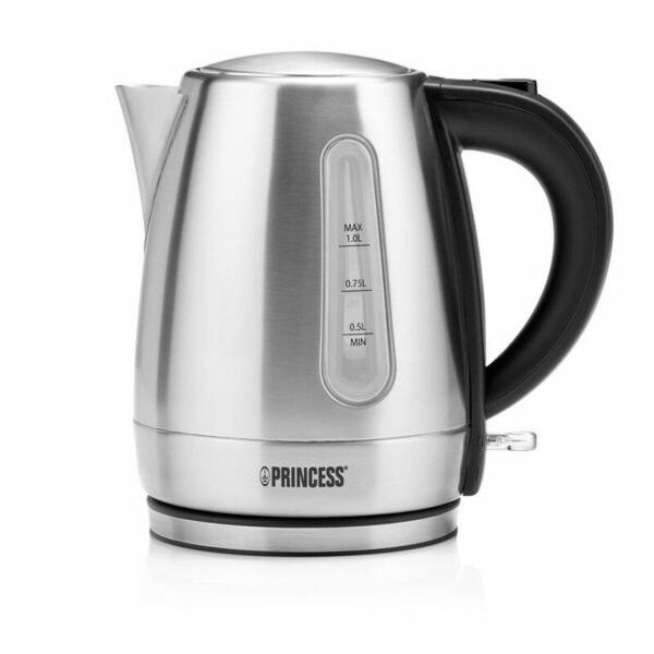 Hervidor Princess 236023 1 L 2200W Acero Inoxidable Plástico 2200 W Negro Gris Negro/Plateado 1 L