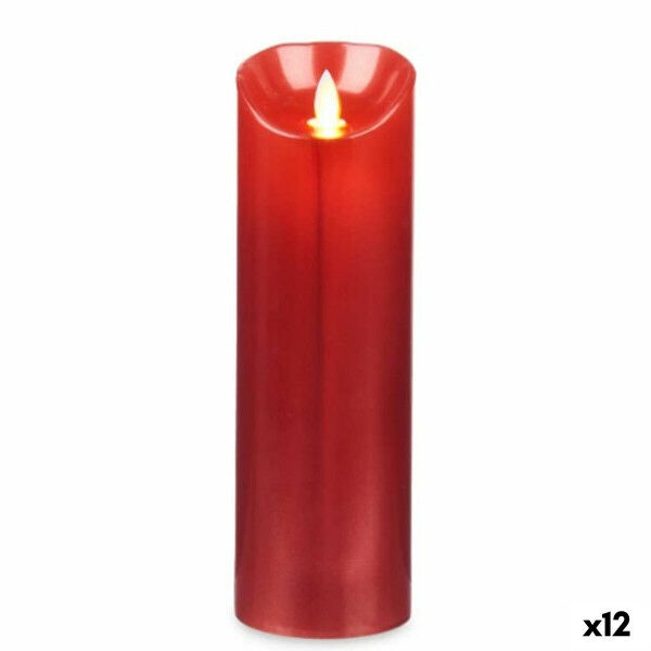 LED Žvakė Acorde L-Y8025-YBH-R Raudona 8 x 8 x 25 cm (12 vnt.)