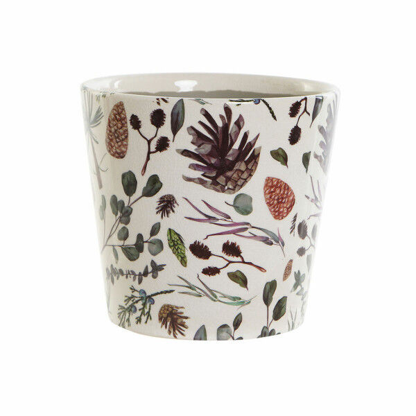 Macetero DKD Home Decor Piña Blanco Verde loza (14 x 14 x 14 cm)