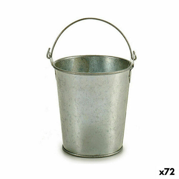 Macetero Ibergarden A60262-B Plateado Zinc Cubo 15,5 x 11 x 11 cm (72 Unidades)