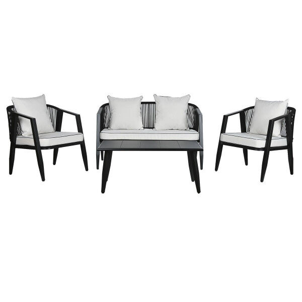 Meble ogrodowe Home ESPRIT Biały Czarny 123 x 66 x 72 cm 123 x 66 x 74 cm (4 Części)