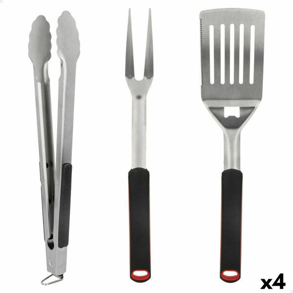 Zestaw przyborów do grilla Aktive 3 Części Grill Stal nierdzewna 9 x 41 x 5 cm (4 Sztuk)