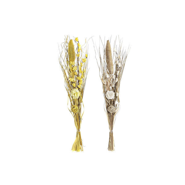 Strauss DKD Home Decor natürlich Gold Weiß Gelb Getrocknete Blume (30 x 30 x 100 cm) (2 Stück)