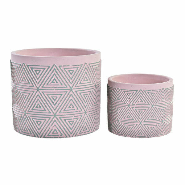 Zestaw doniczek DKD Home Decor Cement 2 Części 2 Sztuk (17 x 17 x 15 cm)
