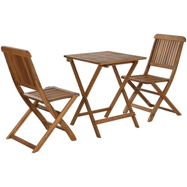 Stalo rinkinys su 2 kėdėmis Home ESPRIT Ruda 60 x 60 x 74 cm