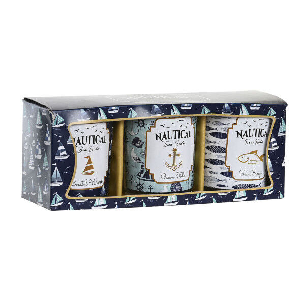 Žvakė DKD Home Decor Mėlyna Vaškas Stiklas 17 x 5 x 6 cm (3 vnt.)