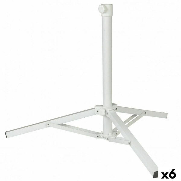 Paplūdimio skėčio pagrindas Aktive Balta Metalinis 61 x 49,5 x 61 cm (6 vnt.)