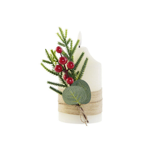 LED Žvakė DKD Home Decor Balta 7 x 7 x 12 cm (AA)