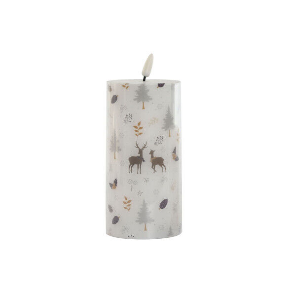 Bougie LED DKD Home Decor Blanc Multicouleur 7.5 x 7.5 x 15 cm 7,5 x 7,5 x 15 cm (AA)