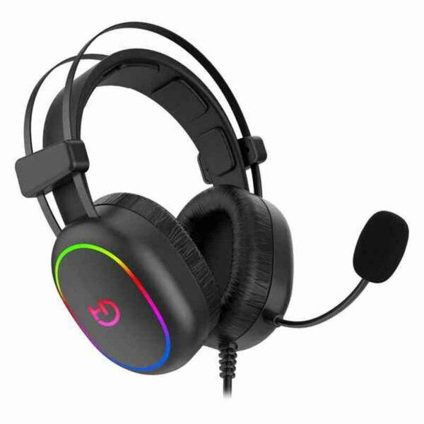 Žaidimų ausinės su mikrofonu Hiditec GHE010003 ARGB Juoda
