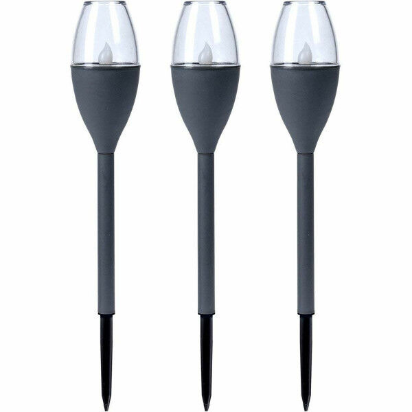 Set de antorchas solares de jardín Progarden Gris oscuro 21 x 8 x 31 cm Plástico
