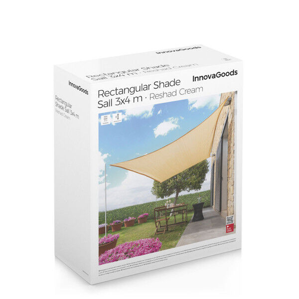 Rectangular Shade Sail Reshad InnovaGoods Beige 3 x 4 m (Refurbished A)