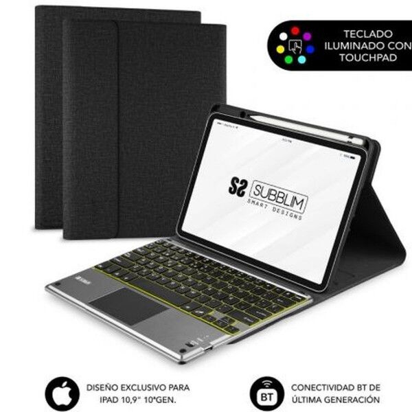 Planšetės dėklas Subblim SUBKT4-BTPI03 Juoda Ispaniška Qwerty QWERTY