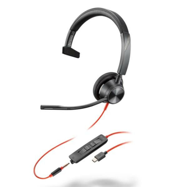 Ausinės su mikrofonu Poly Blackwire 3315 Juoda