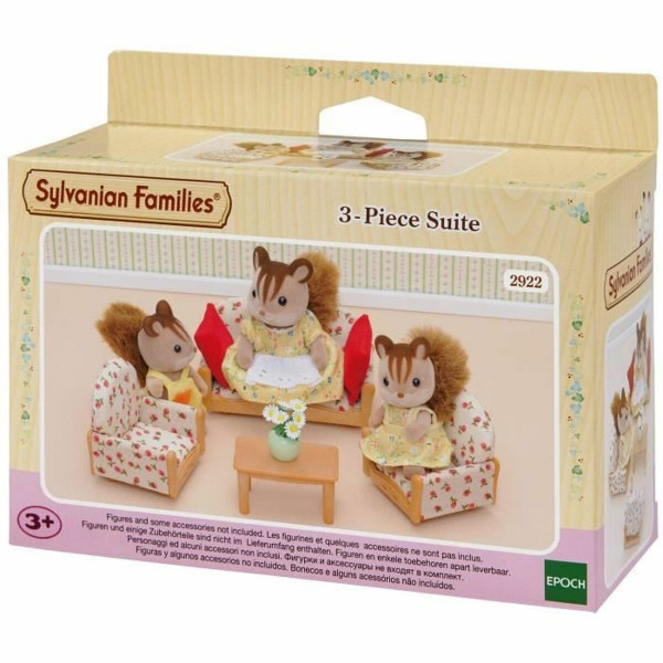 Zubehör für Puppenhaus Sylvanian Families Sofa + 2 Armchairs + Table