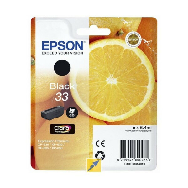 Originali rašalo kasetė Epson Singlepack Black 33XL Claria Premium Ink 12,2 ml Juoda