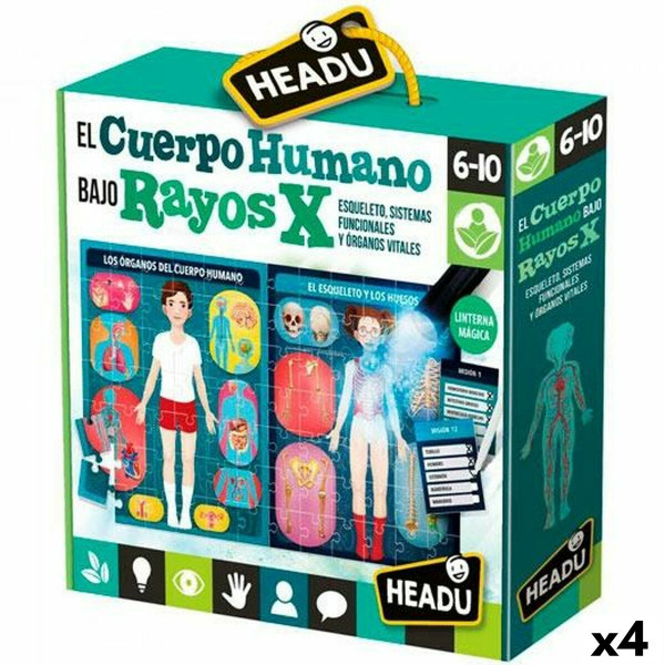 Gra Edukacyjna dla Dzieci HEADU El cuerpo humano Rayos X (4 Sztuk)