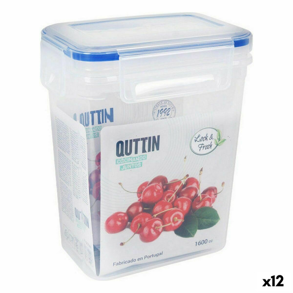 Lunchbox hermetisch Quttin 1,6 L rechteckig 15 x 10 x 18 cm (12 Stück)