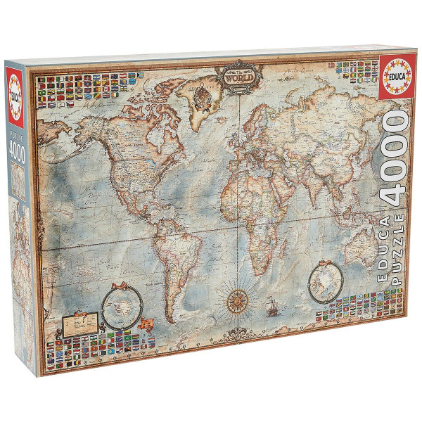 Puzzle Educa 14827 World Map 4000 Stücke