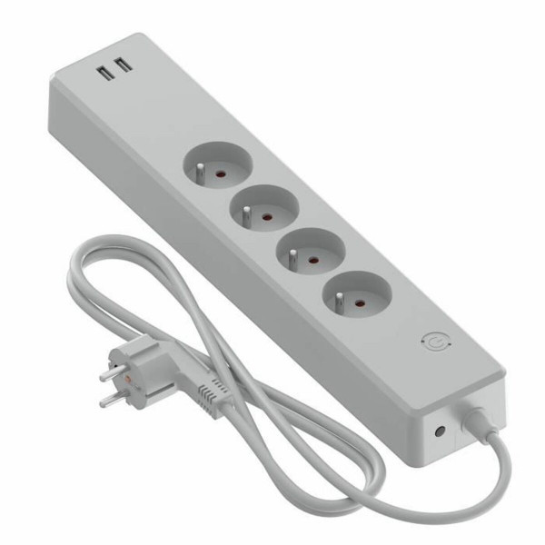 4 kištukų lizdas be maitinimo jungiklio Calex USB x 2
